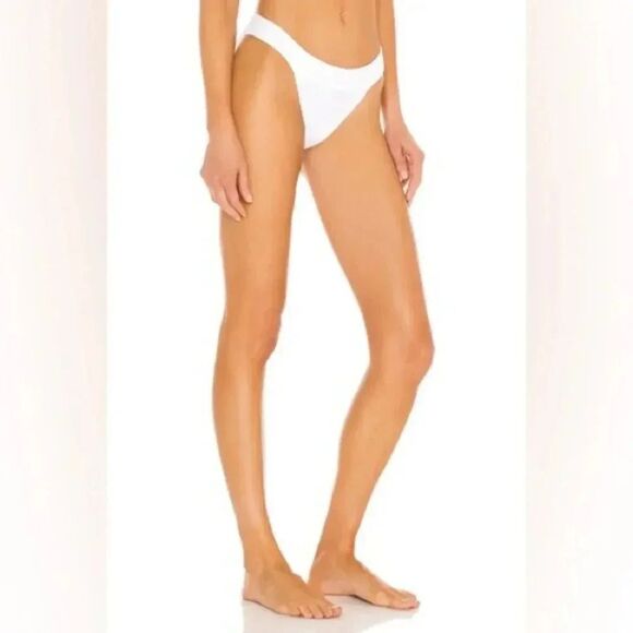 NWT women’s NORMA KAMALI X REVOLVE Banded swim suit Bottom in White SIZE LARGE - Picture 1 of 8